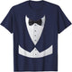 Tuxedo, Costume, Frac, Bowtie, Vest, Fake Tuxedo , Black, S T-Shirt - T-Shirt | Navy