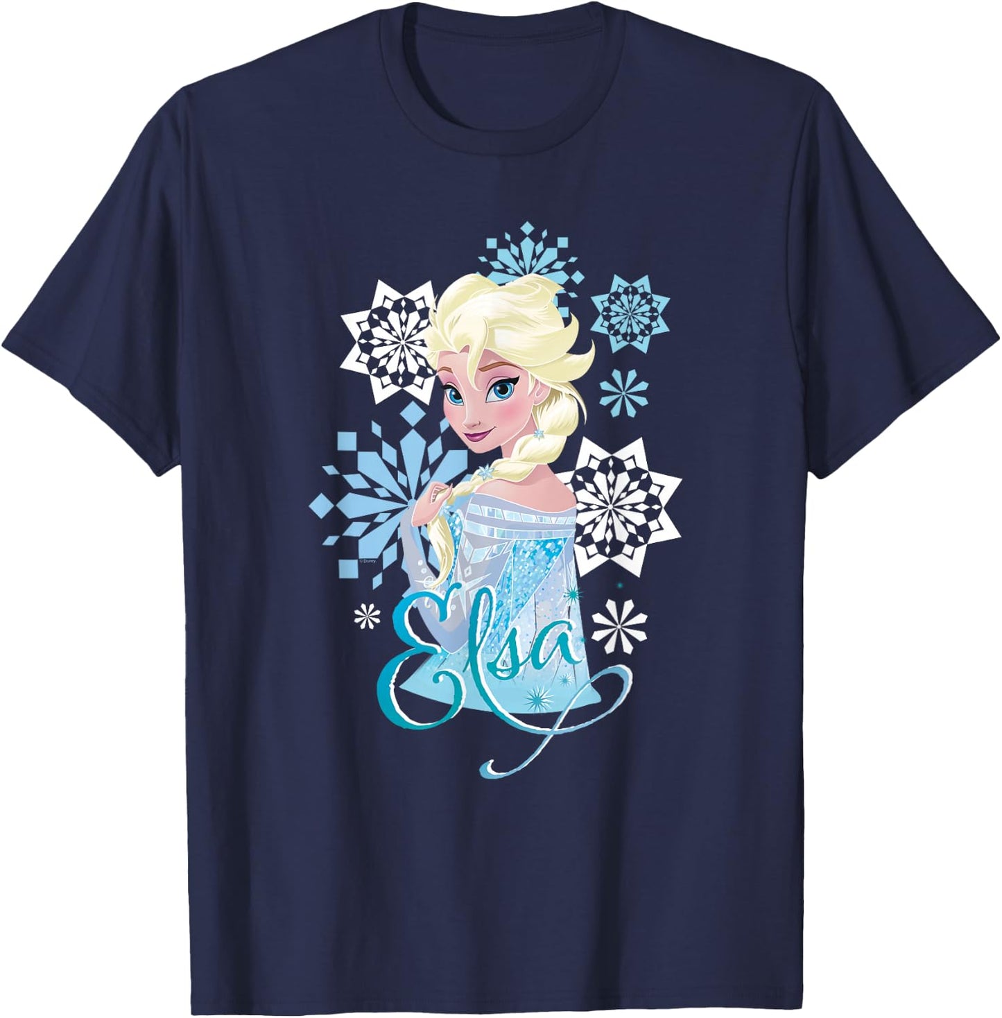 Frozen Elsa Snowflakes T-Shirt - T-Shirt | Navy