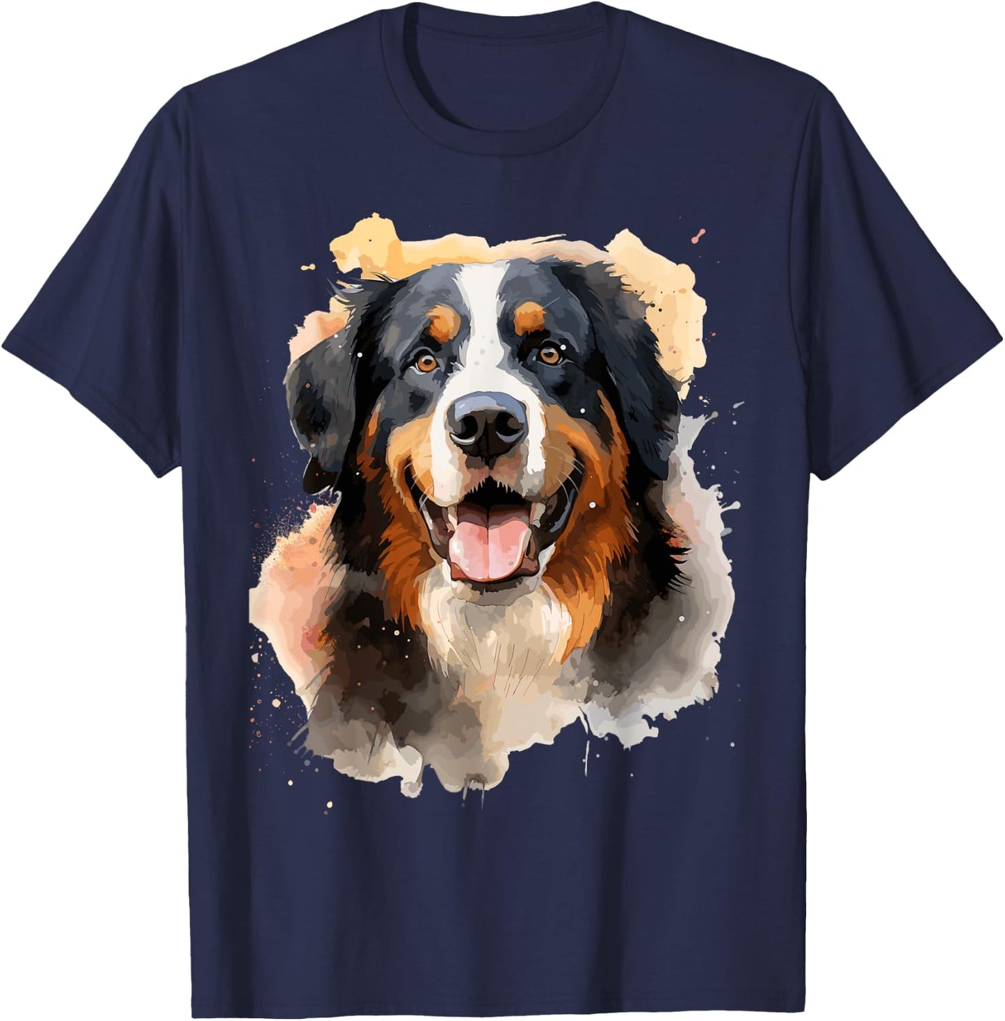 Bernese Mountain Dog Lovers Pop Art Bernese Mountain Dog T-Shirt - T-Shirt | Navy