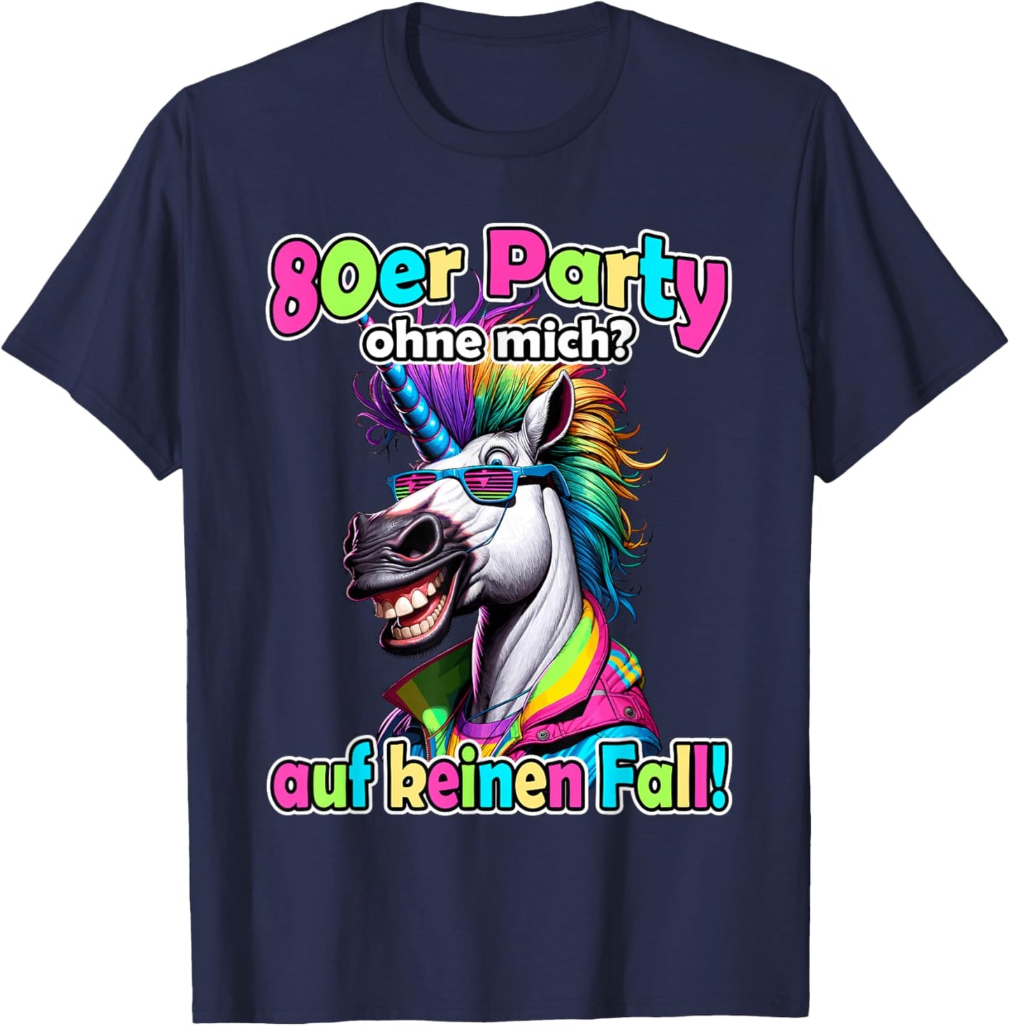 80er Jahre Outfit Herren Motto-Party 80er Jahre Outfit Damen T-Shirt - T-Shirt | Navy