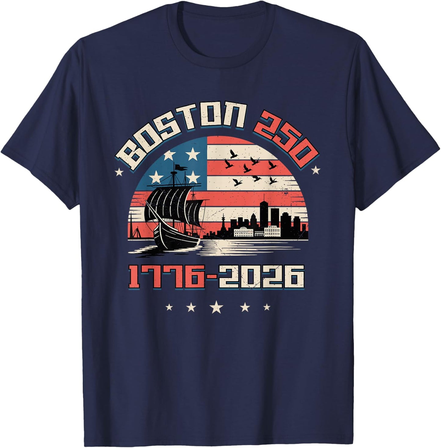 Boston 250th Anniversary USA T-Shirt - T-Shirt | Navy