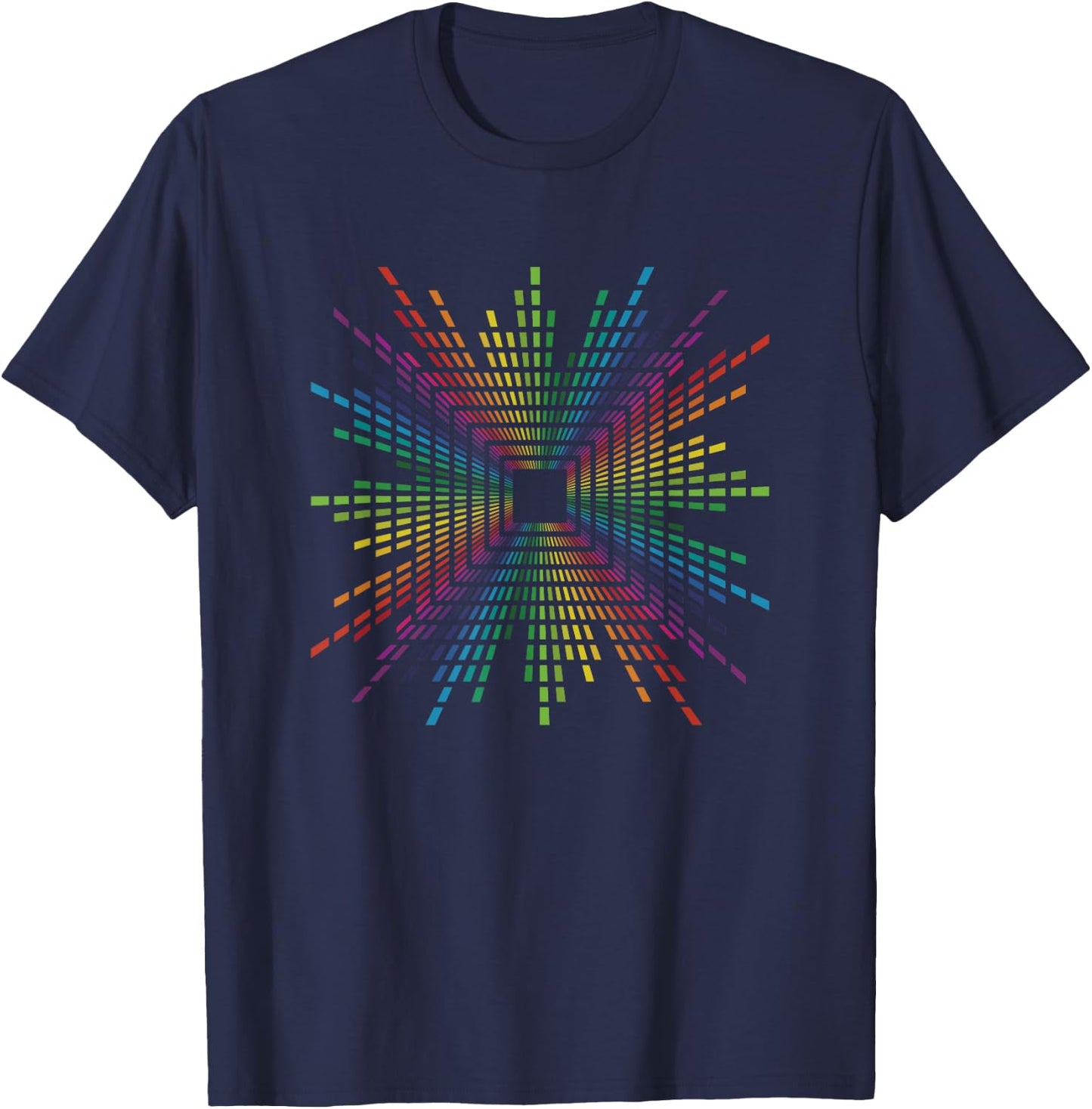 Soundwave Equalizer Music DJ Audio Wave Look Rainbow T-Shirt - T-Shirt | Navy
