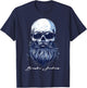 Beard Bearded Skull Skull Gift , Black, S T-Shirt - T-Shirt | Navy