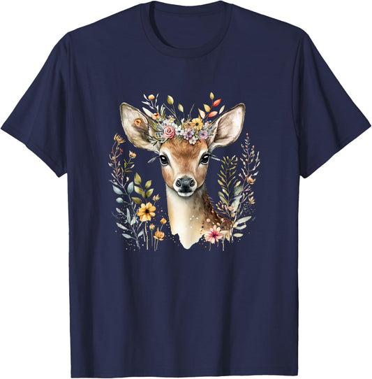 Deer, Deer, Deer Costume, Ladies, Deer Costume, Girls, Costume , black T-Shirt - T-Shirt | Navy