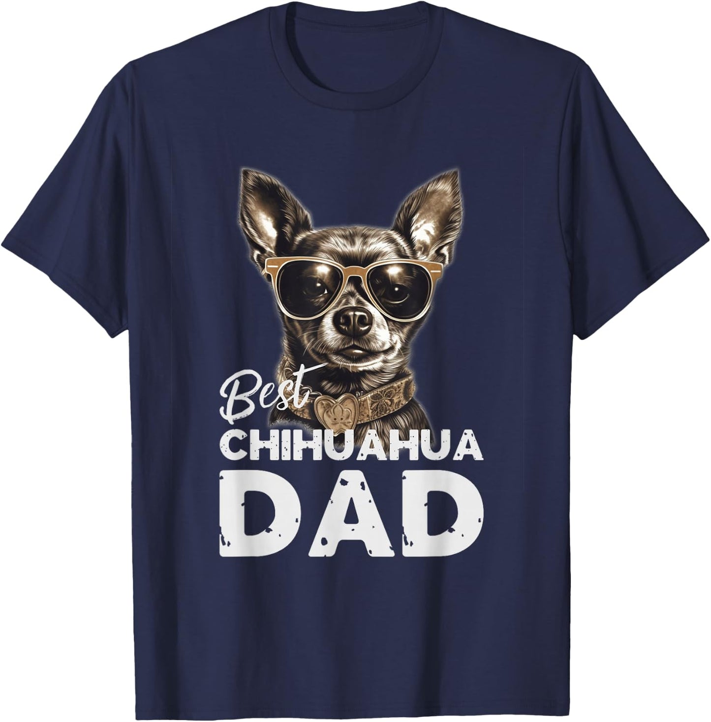 Herren bester Chihuahua Hundepapa Geschenke für Hundehalter T-Shirt - T-Shirt | Navy