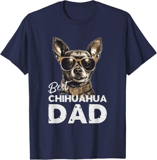Herren bester Chihuahua Hundepapa Geschenke für Hundehalter T-Shirt - T-Shirt | Navy