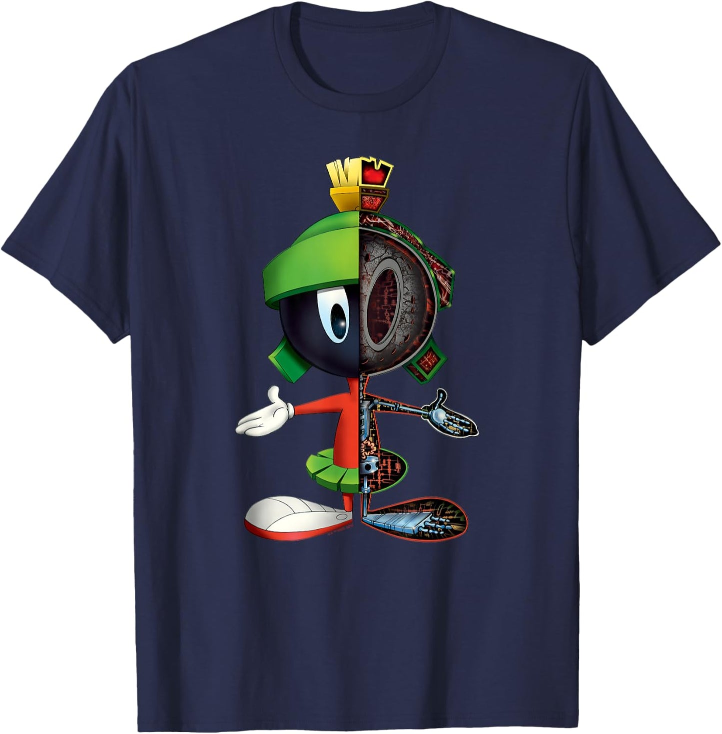 Looney Tunes Marvin Martian Half Skeleton T-Shirt - T-Shirt | Navy