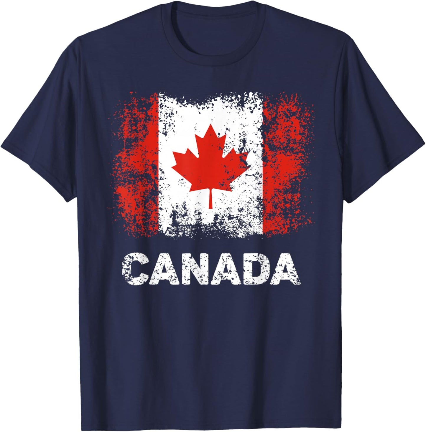 Canada Flag Shirt Maple Leaf Patriotic Canadian Flag , black T-Shirt - T-Shirt | Navy