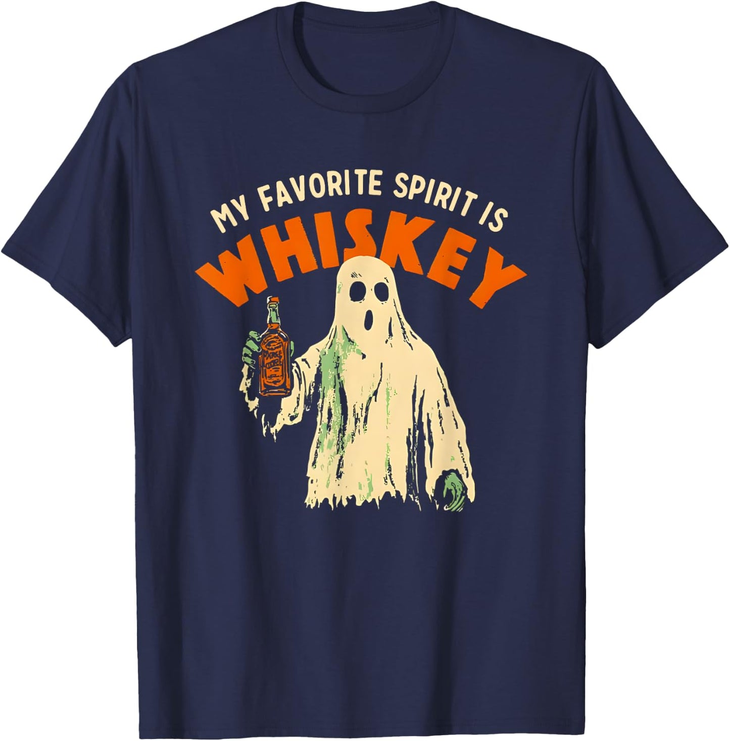 My Favorite Spirit is Whiskey T-Shirt - T-Shirt | Navy