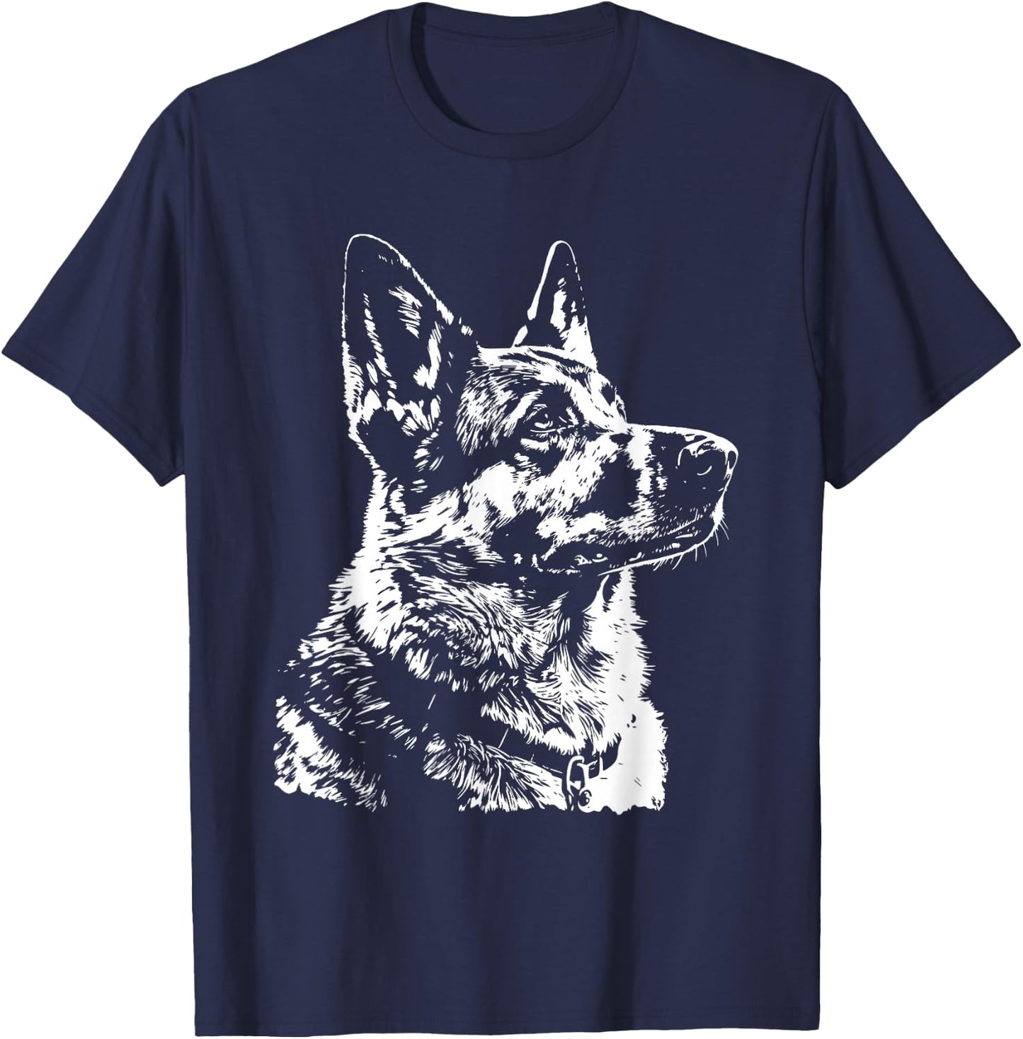 German Shepherd Drawing Shepherd Picture German Shepherd T-Shirt - T-Shirt | Navy