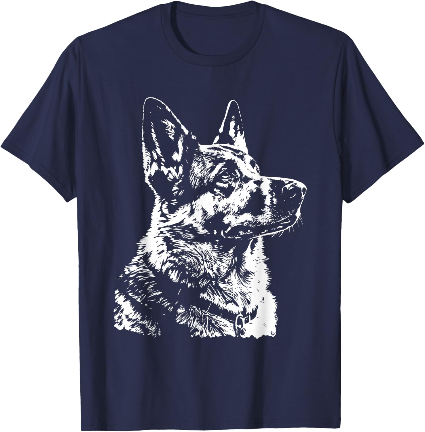 German Shepherd Drawing Shepherd Picture German Shepherd T-Shirt - T-Shirt | Navy