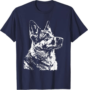 German Shepherd Drawing Shepherd Picture German Shepherd T-Shirt - T-Shirt | Navy