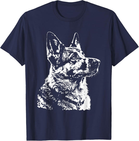 German Shepherd Drawing Shepherd Picture German Shepherd T-Shirt - T-Shirt | Navy