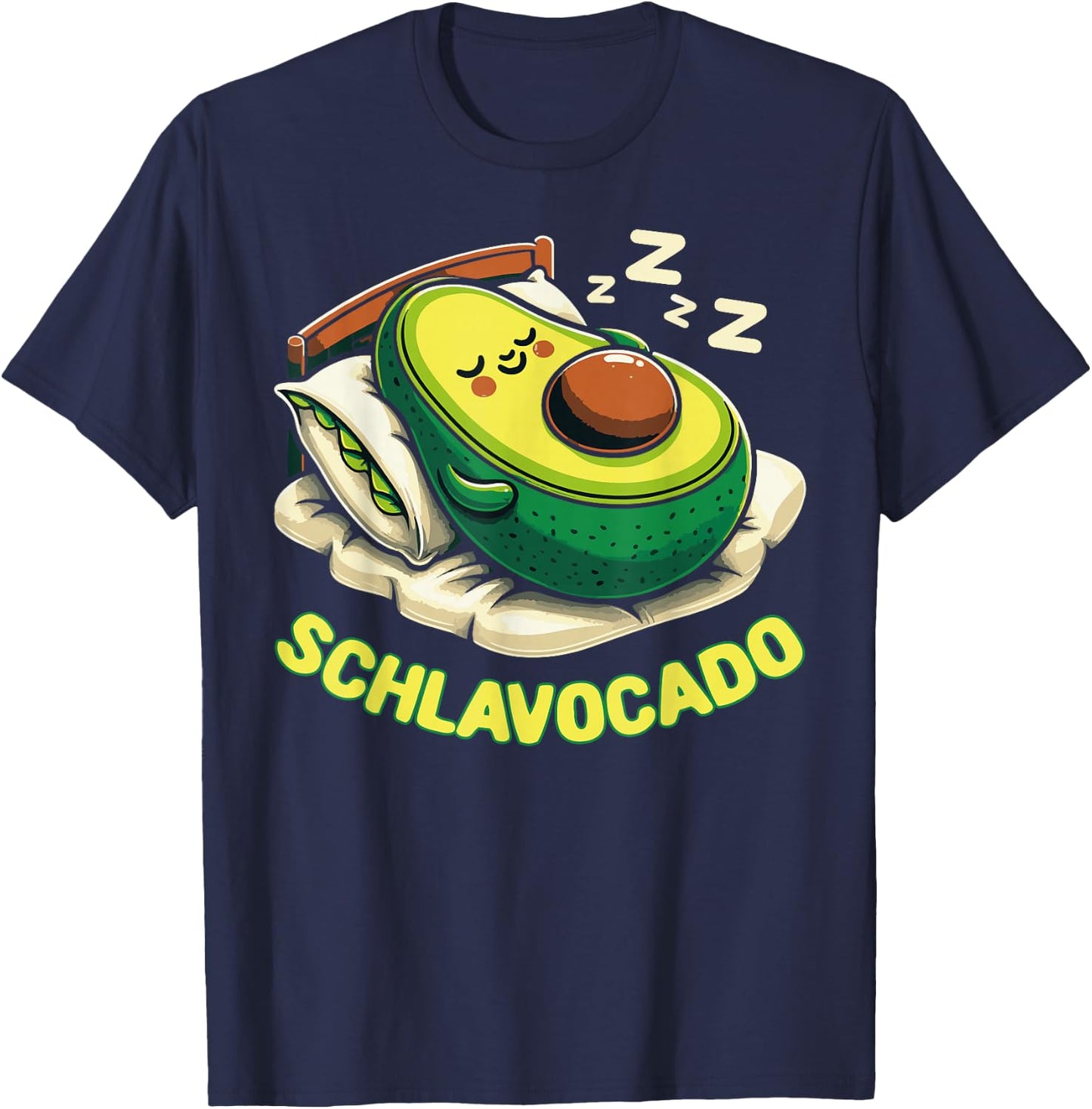 Schlavocado Pyjama Nachthemd Schlafanzug Schlaf Avocado T-Shirt - T-Shirt | Navy