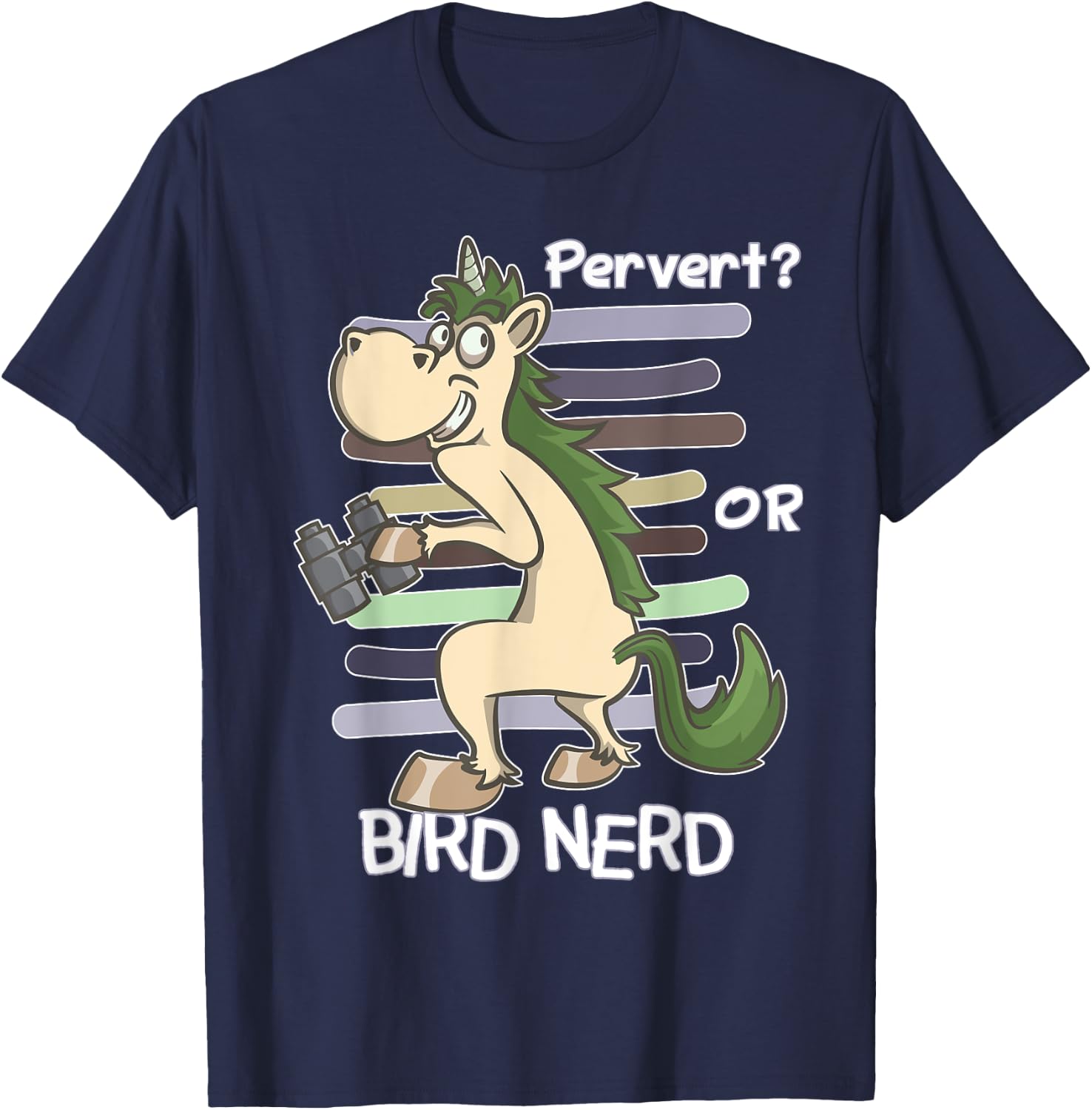 Bird Watching Quote | Pervert Or Bird Nerd Funny Gift T-Shirt - T-Shirt | Navy
