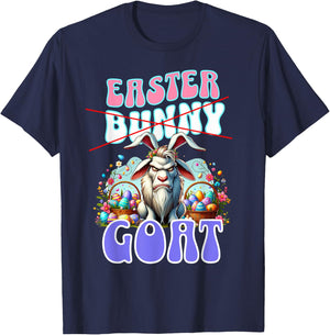 Easter GOAT; Funny Billy Goat, Easter Basket T-Shirt - T-Shirt | Navy