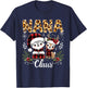 Christmas Nana Claus Grandma Leopard Buffalo Plaid Pjs Xmas T-Shirt - T-Shirt | Navy