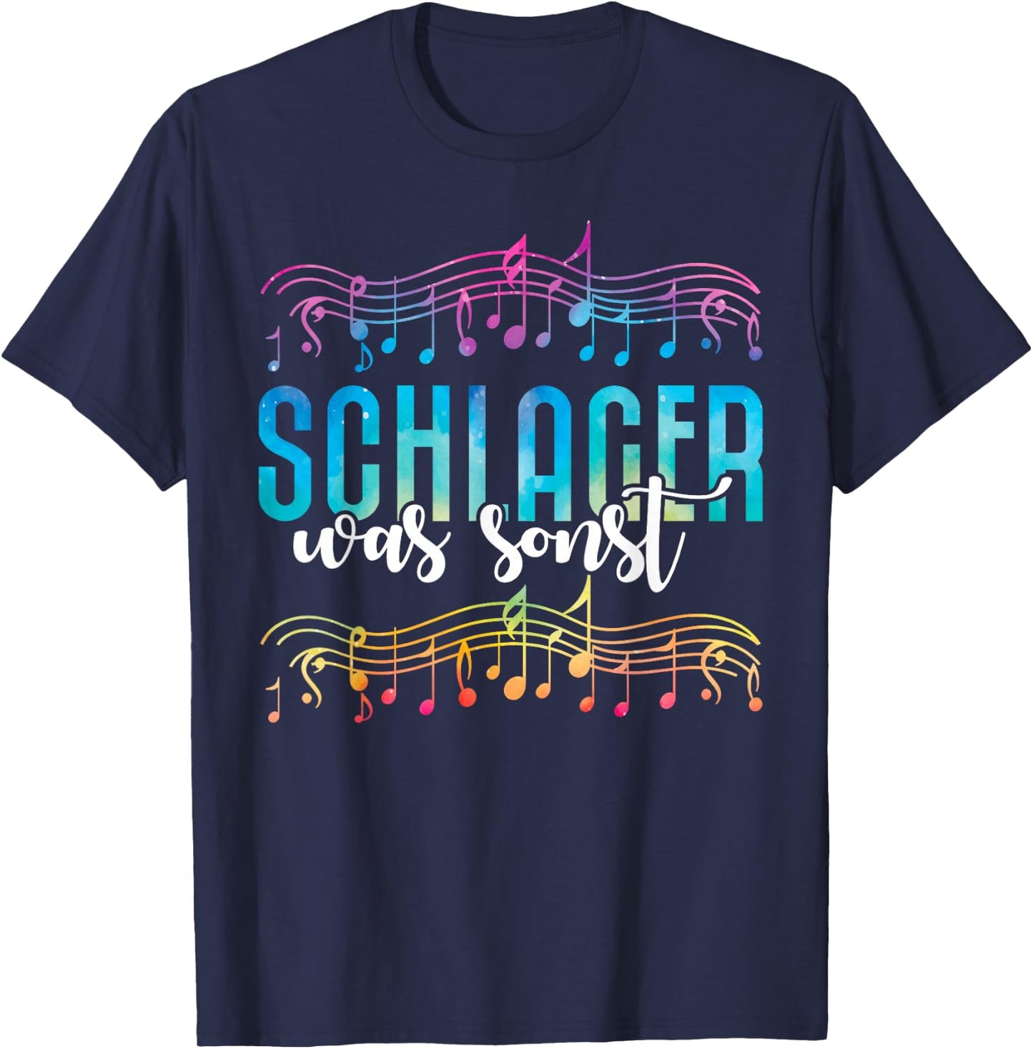 Schlager Was Sonst I Lover Schlagermusik Schlagerparty , black T-Shirt - T-Shirt | Navy