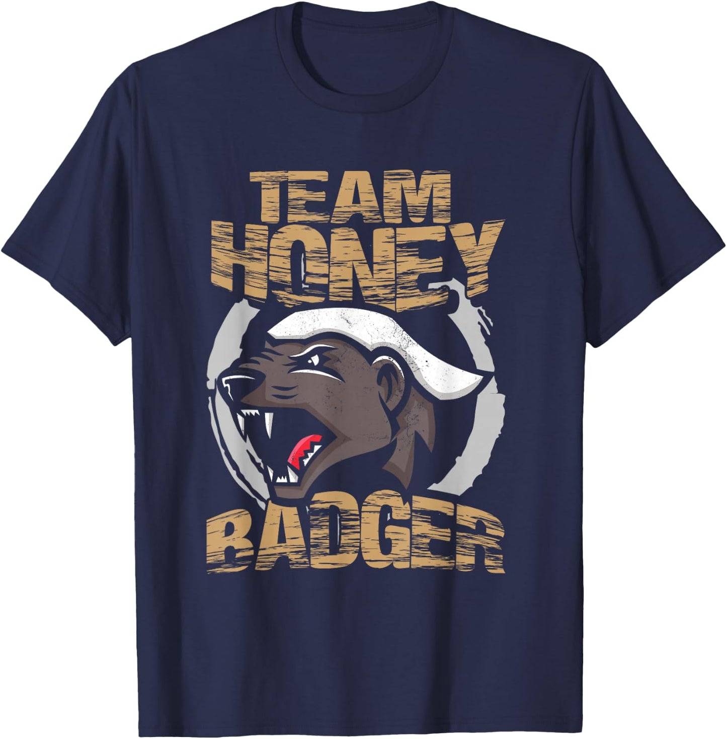 Team Honey Badger | Animal Fans | Honey Badger Lover , black T-Shirt - T-Shirt | Navy