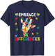 Giraffe Embrace Differences Puzzle Pieces Autism Awareness T-Shirt - T-Shirt | Navy