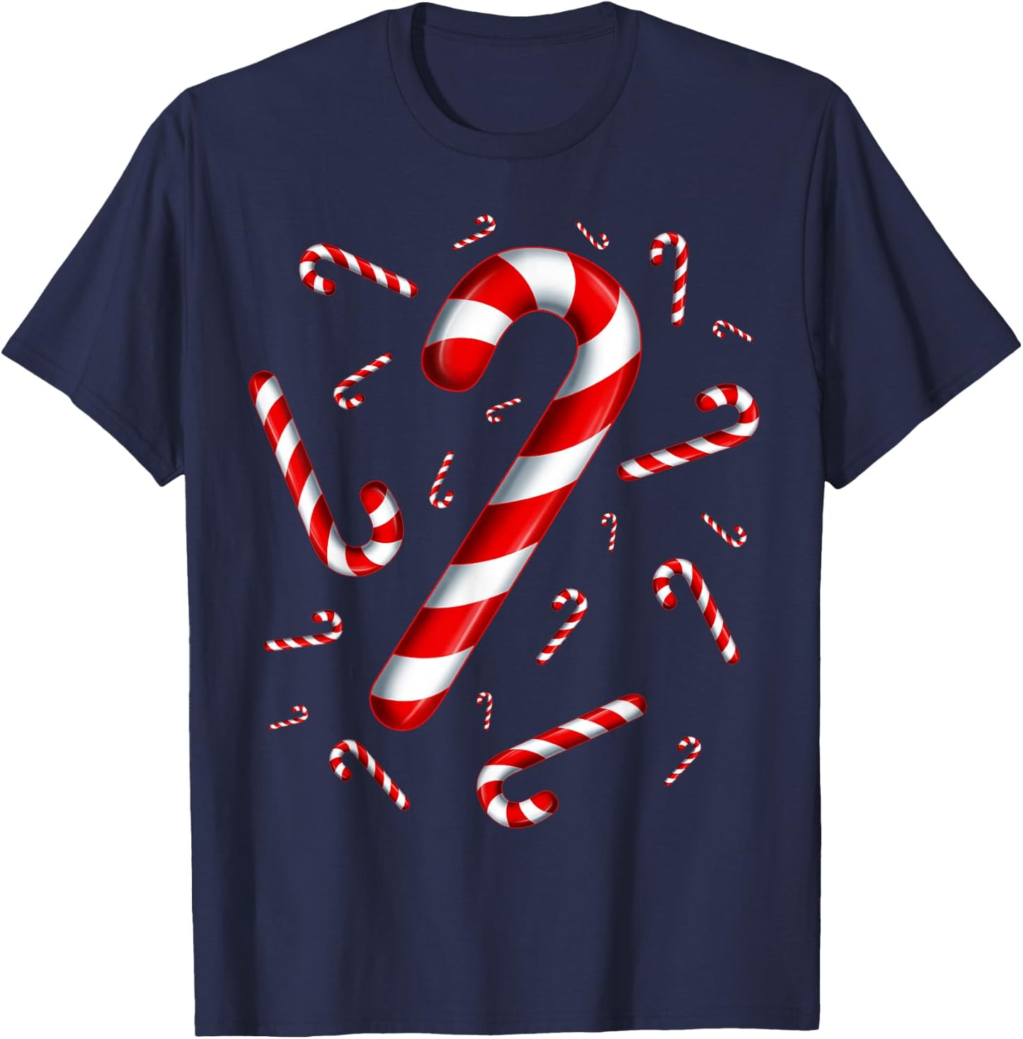 Candy Cane Christmas Candy Matching Family T-Shirt - T-Shirt | Navy