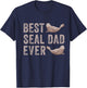 Best Seal Dad Ever Animal Sea Caribbean Monk Seal Lovers T-Shirt - T-Shirt | Navy