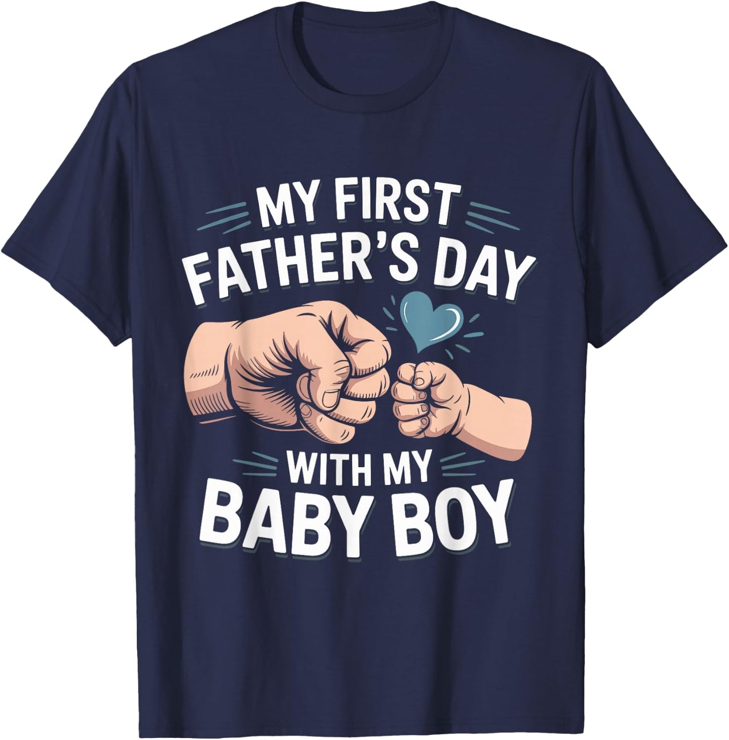 Mein erster Vatertag Baby Junge Erstes Mal Papa Neugeborener Sohn T-Shirt - T-Shirt | Navy