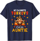 My Favorite Turkeys Call Me Auntie Thanksgiving Family Group T-Shirt - T-Shirt | Navy