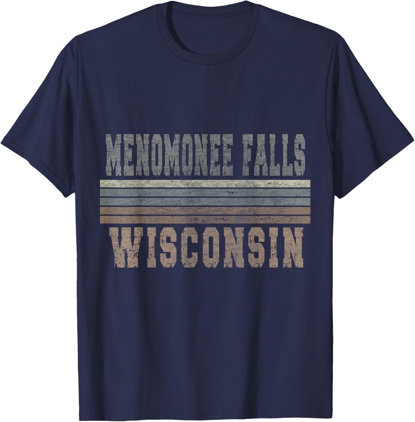 Retro Menomonee Falls Wisconsin T-Shirt - T-Shirt | Navy