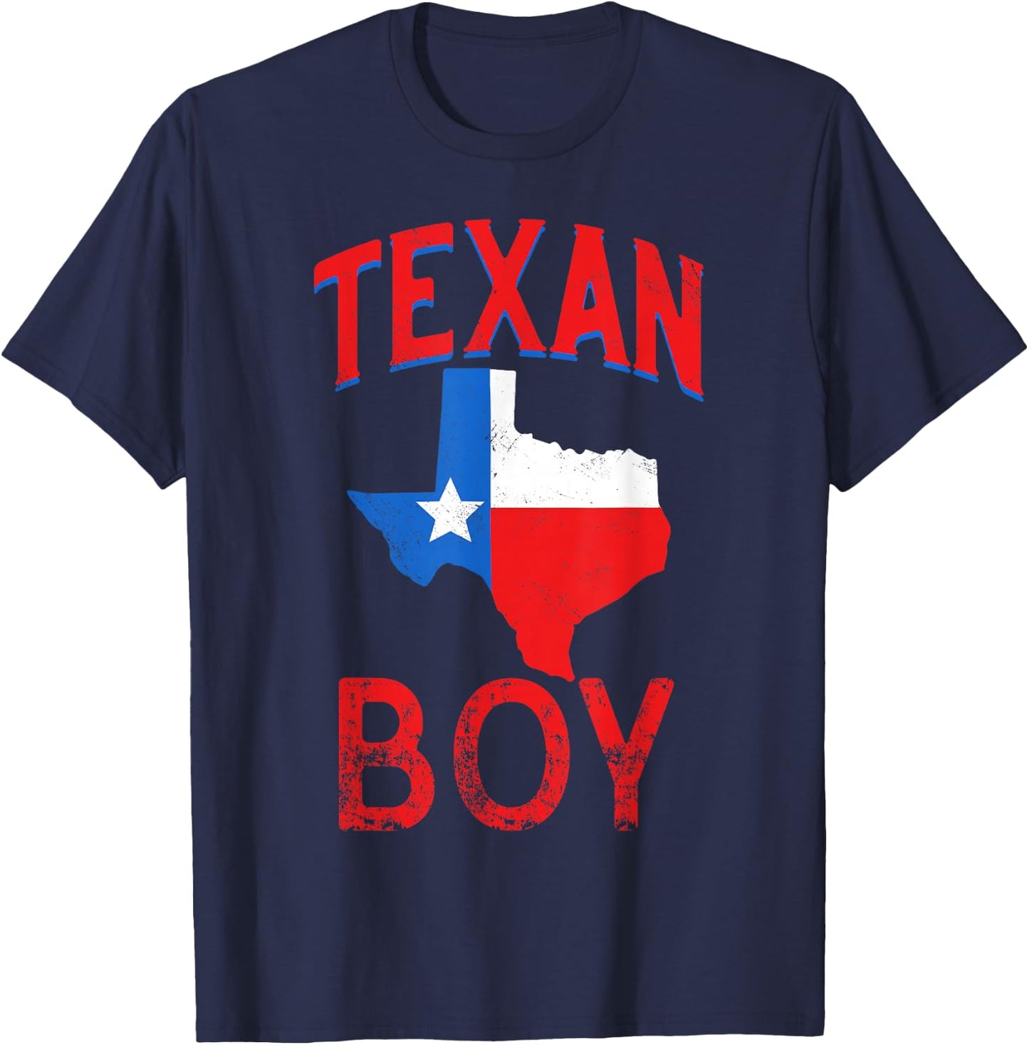 Texan Boy Proud Vintage Texas Flag T-Shirt - T-Shirt | Navy