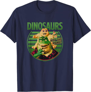 Dinosaurs Not The Mama! Baby & Earl Sinclair Big Retro Logo T-Shirt - T-Shirt | Navy