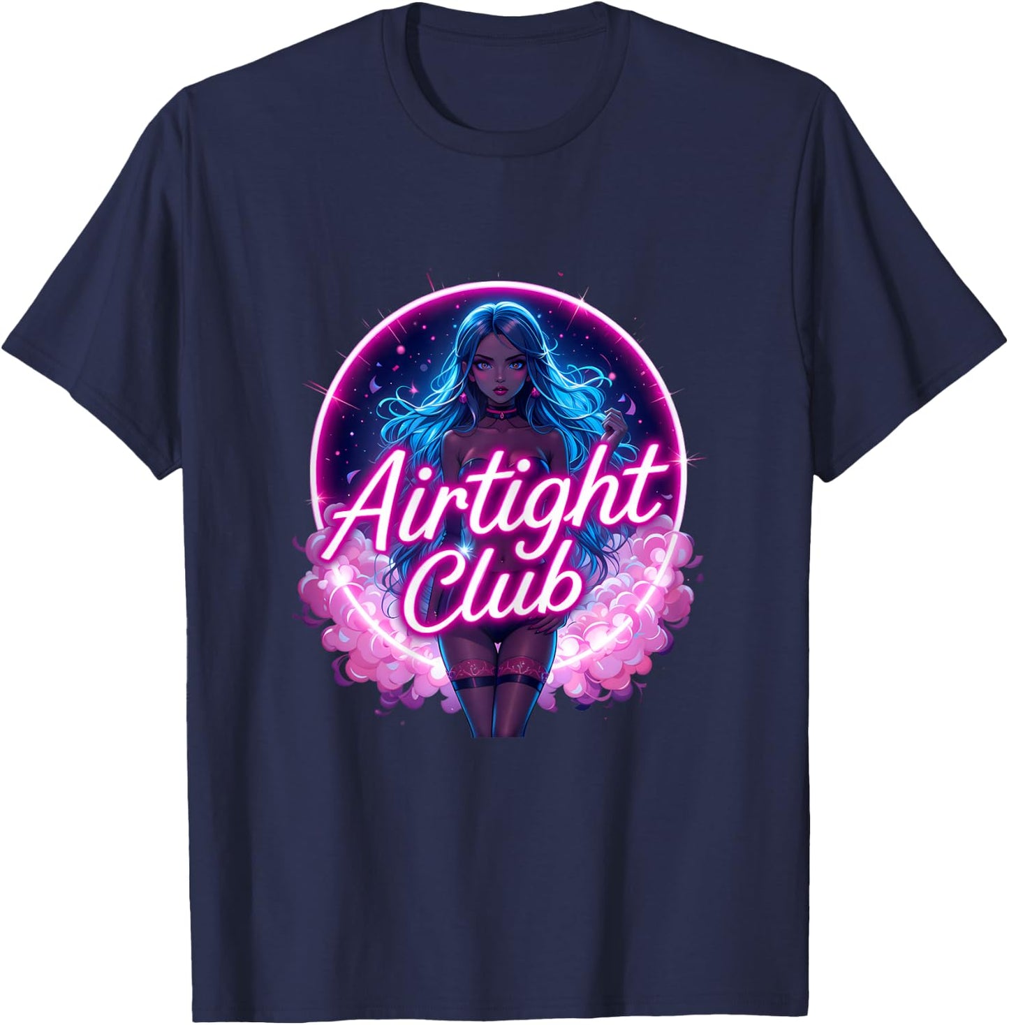 Airtight Club Swinger Lifestyle Naughty Adult Humor Graphic T-Shirt - T-Shirt | Navy