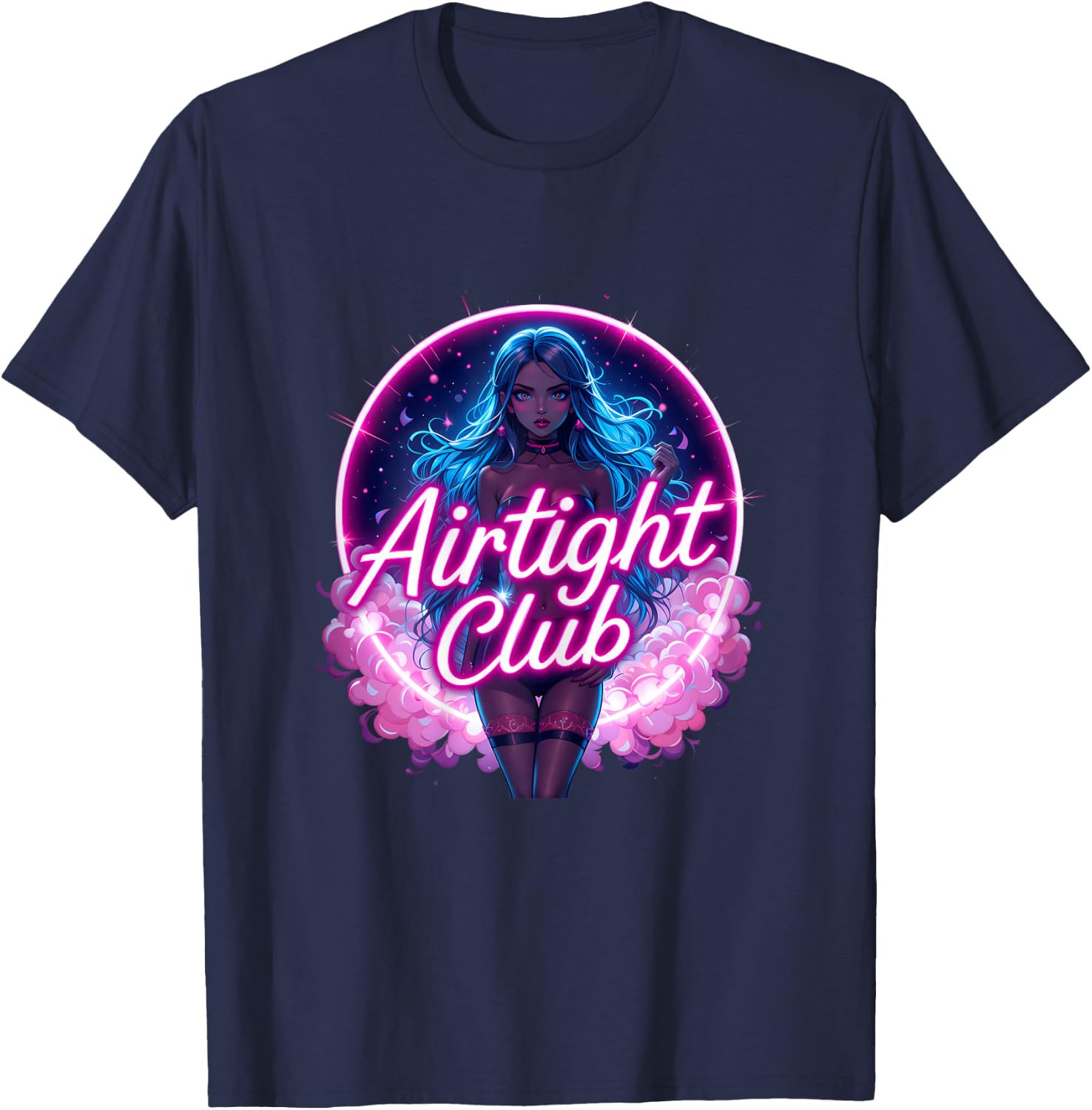 Airtight Club Swinger Lifestyle Naughty Adult Humor Graphic T-Shirt - T-Shirt | Navy