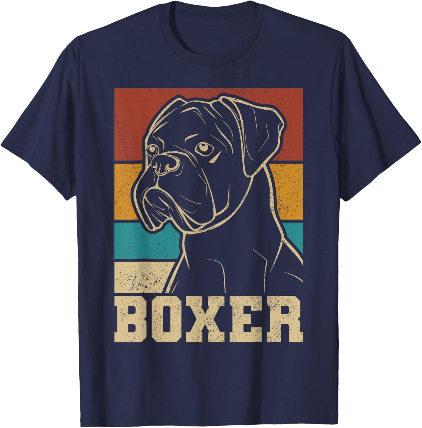 Dog Lover Dog Owner Retro Pet Animal Outfit Vintage Boxer T-Shirt - T-Shirt | Navy