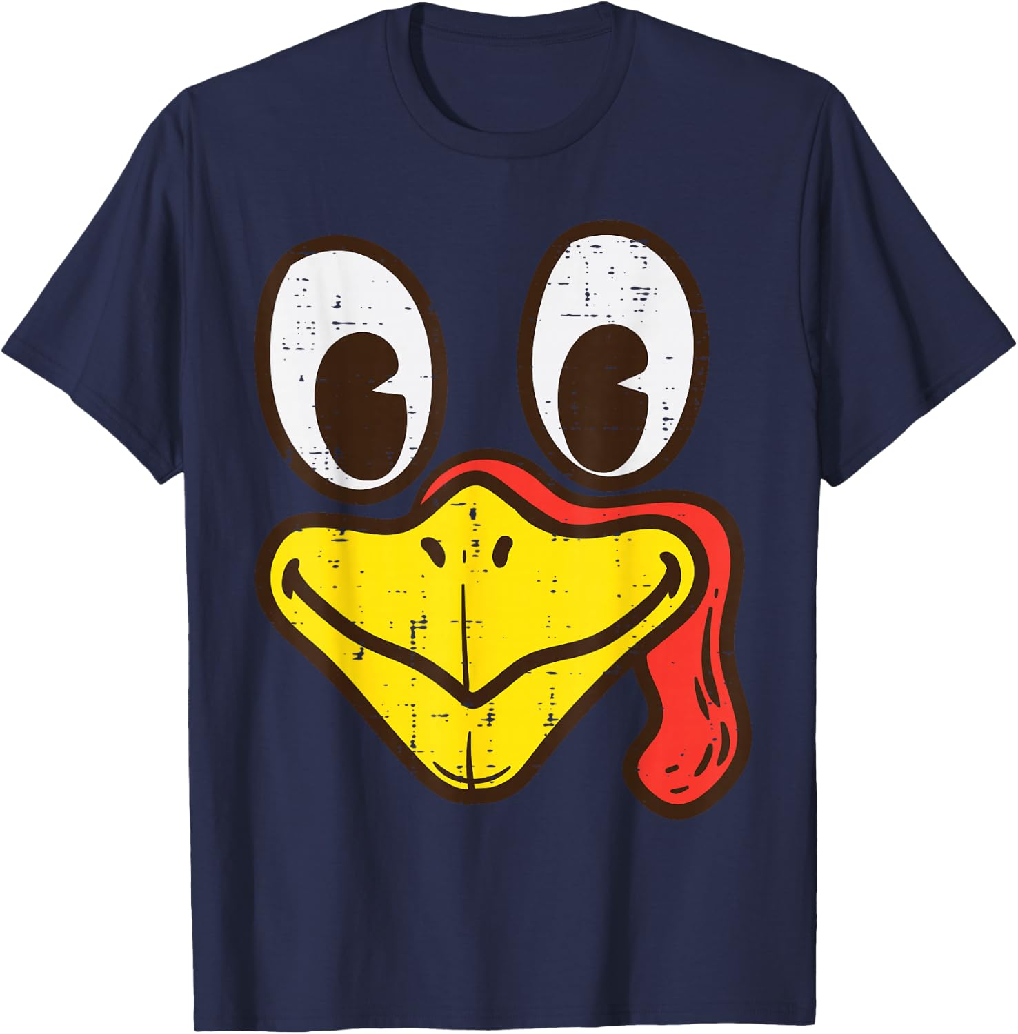 Silly Turkey Face Funny Thanksgiving Dinner Men Women Kids T-Shirt - T-Shirt | Navy