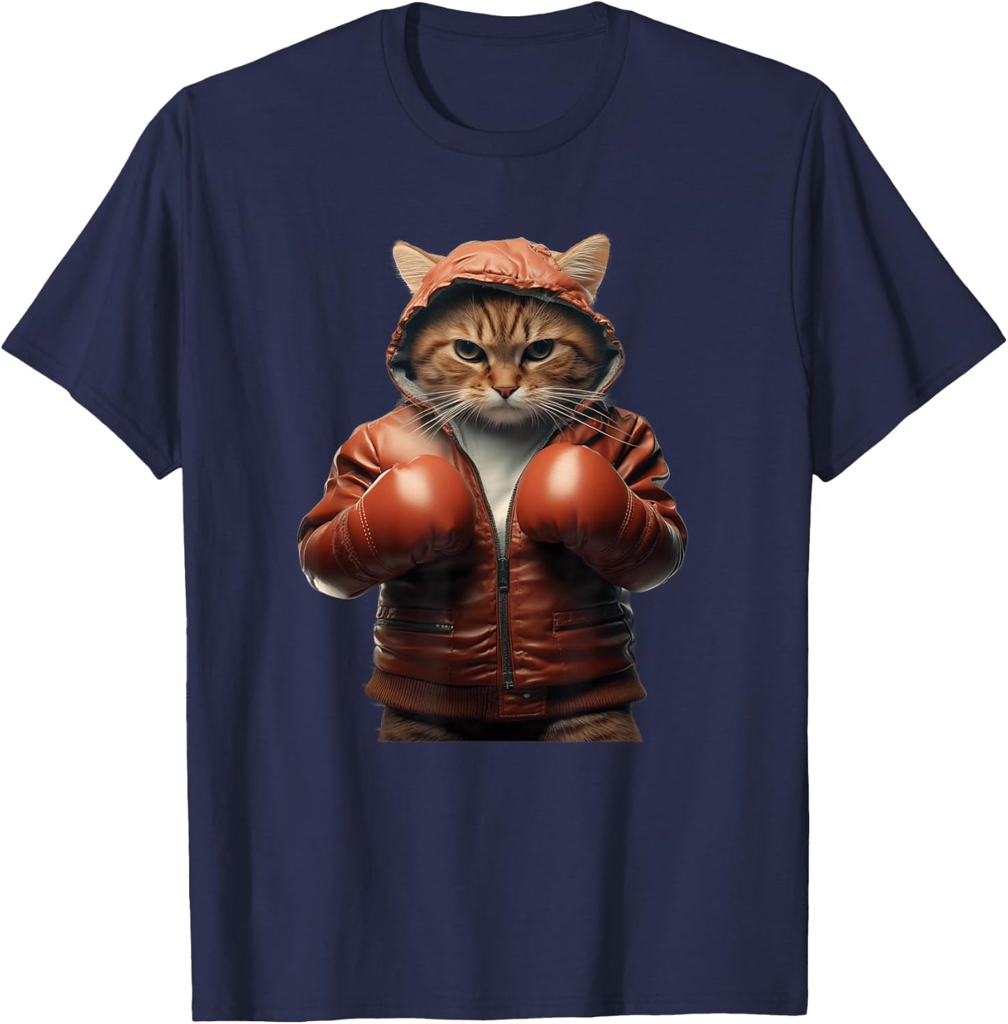 Funny boxing cat with boxing gloves Women Girls Kids T-Shirt - T-Shirt | Navy