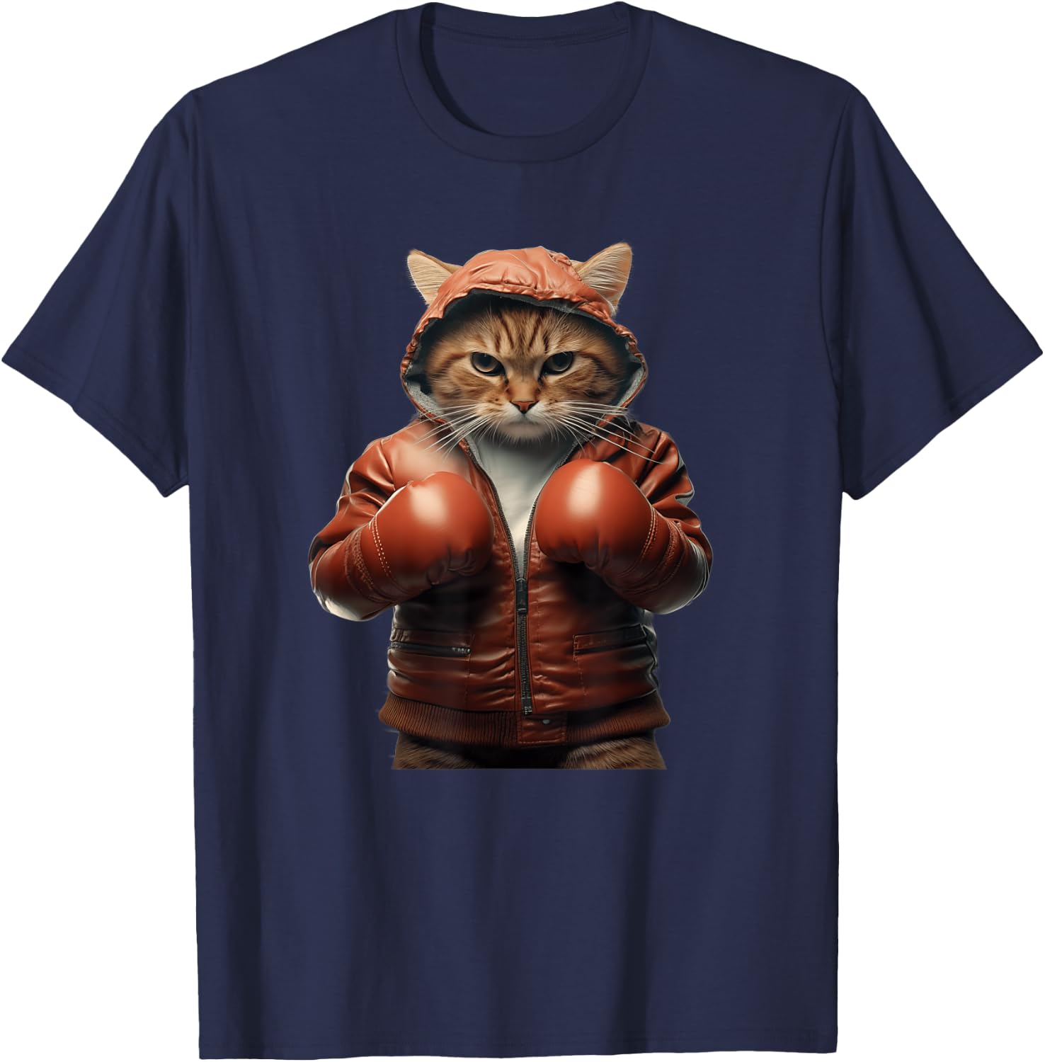 Funny boxing cat with boxing gloves Women Girls Kids T-Shirt - T-Shirt | Navy