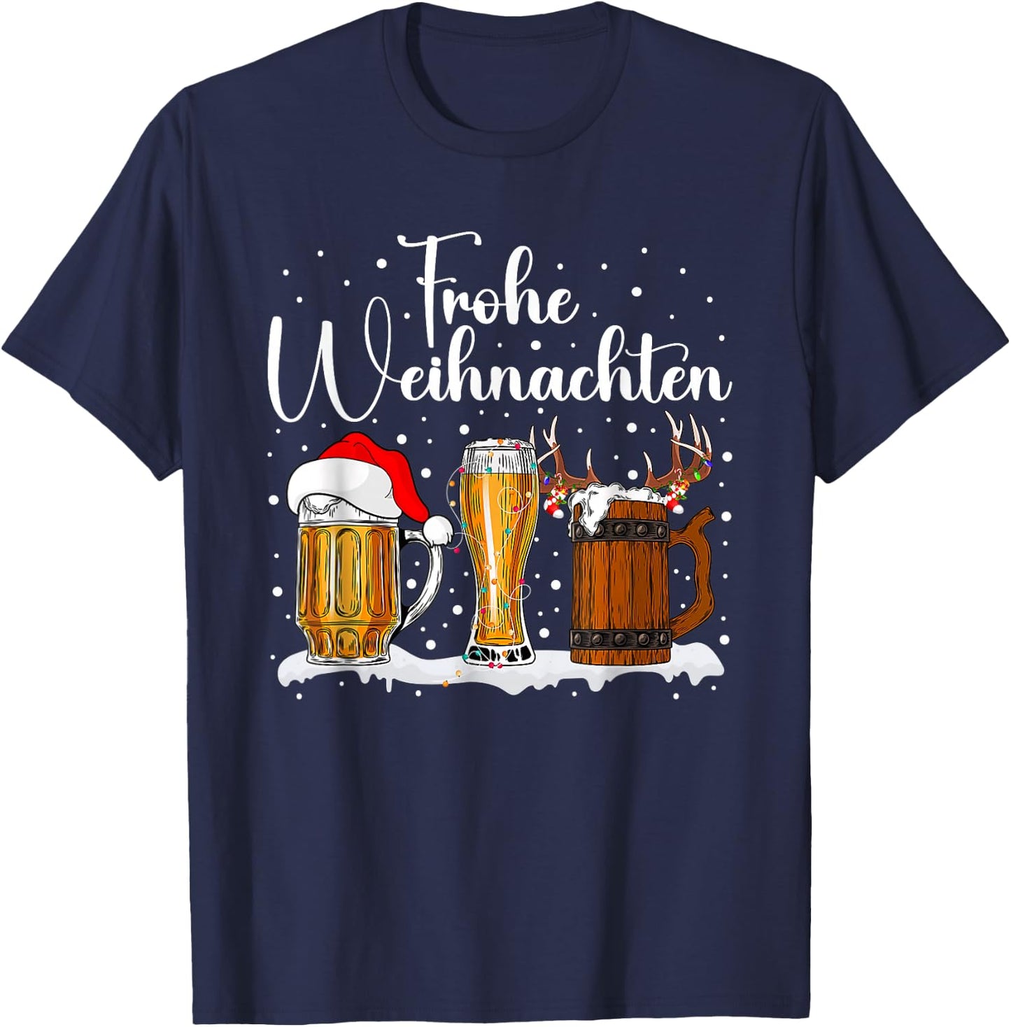 Christmas Outfit Men's Christmas Beer Gifts Men's , black T-Shirt - T-Shirt | Navy