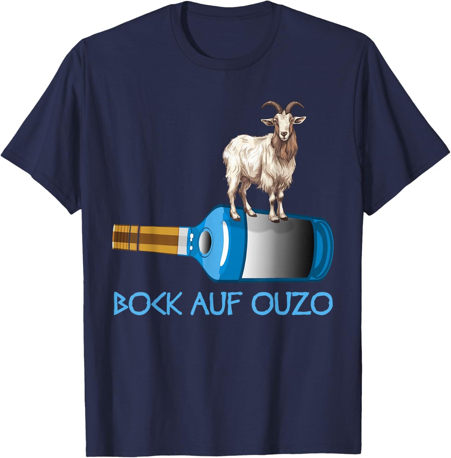 with German Text Alcohol Greece, black T-Shirt - T-Shirt | Navy