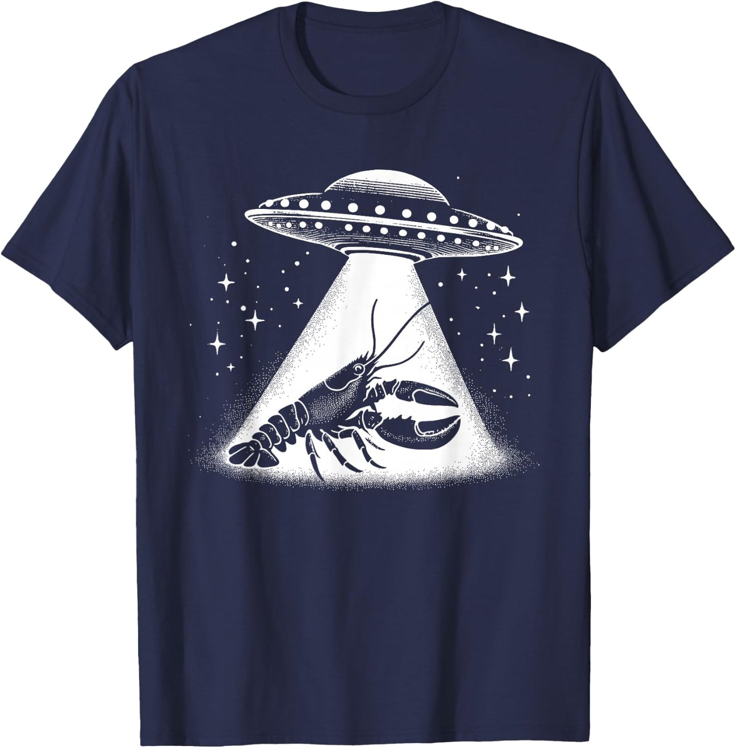 Lobster Dad Mom Lover - Funny Alien UFO T-Shirt - T-Shirt | Navy