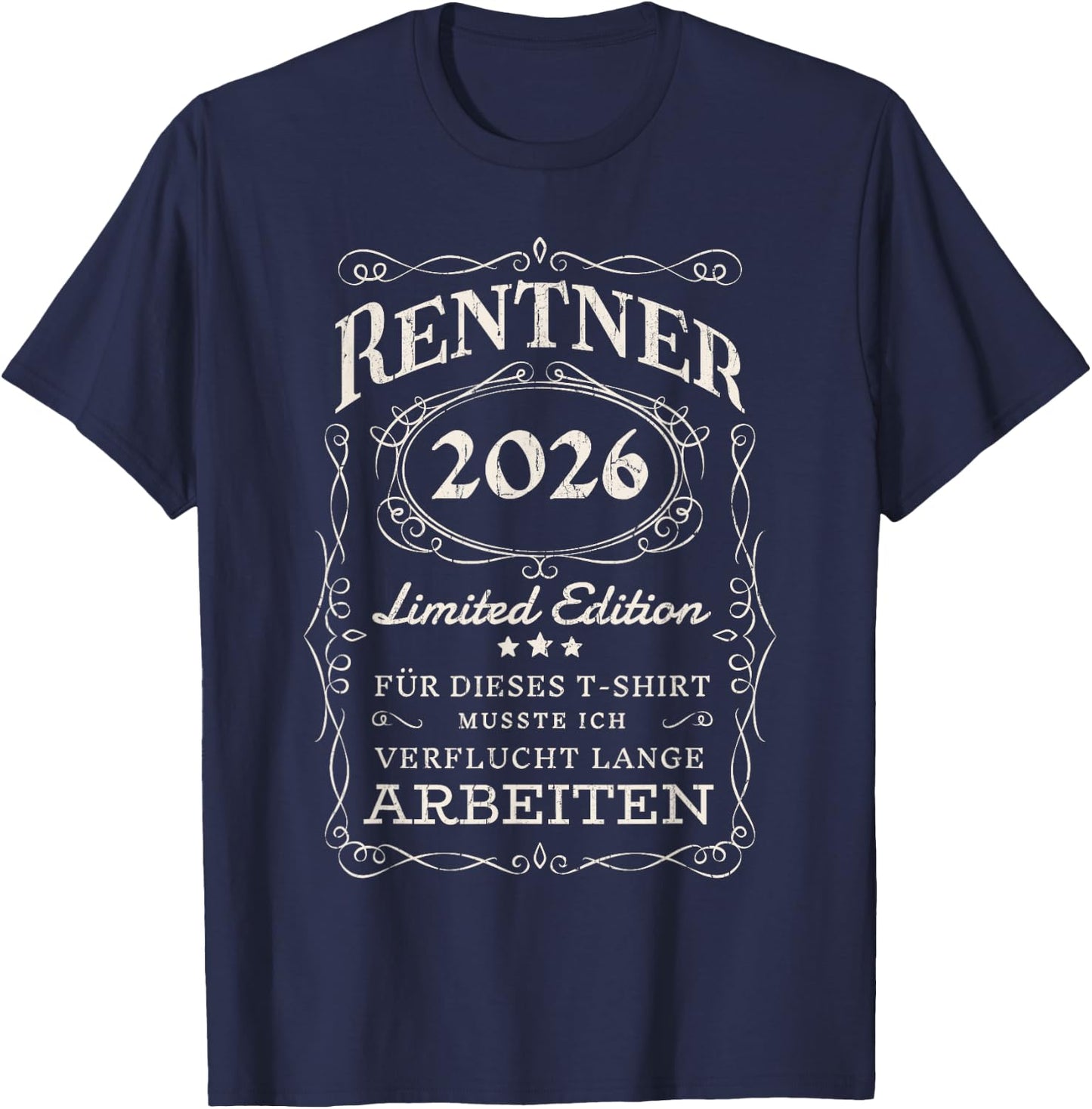Rentner 2026 Pension Ruhestand Geschenk Vintage Rentner T-Shirt - T-Shirt | Navy
