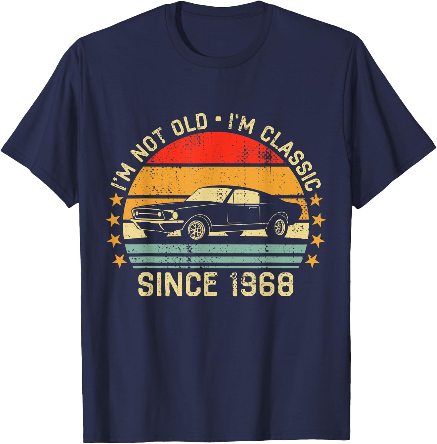 Cool Car 53rd Birthday Gift 53 year old Men & Women T-Shirt - T-Shirt | Navy
