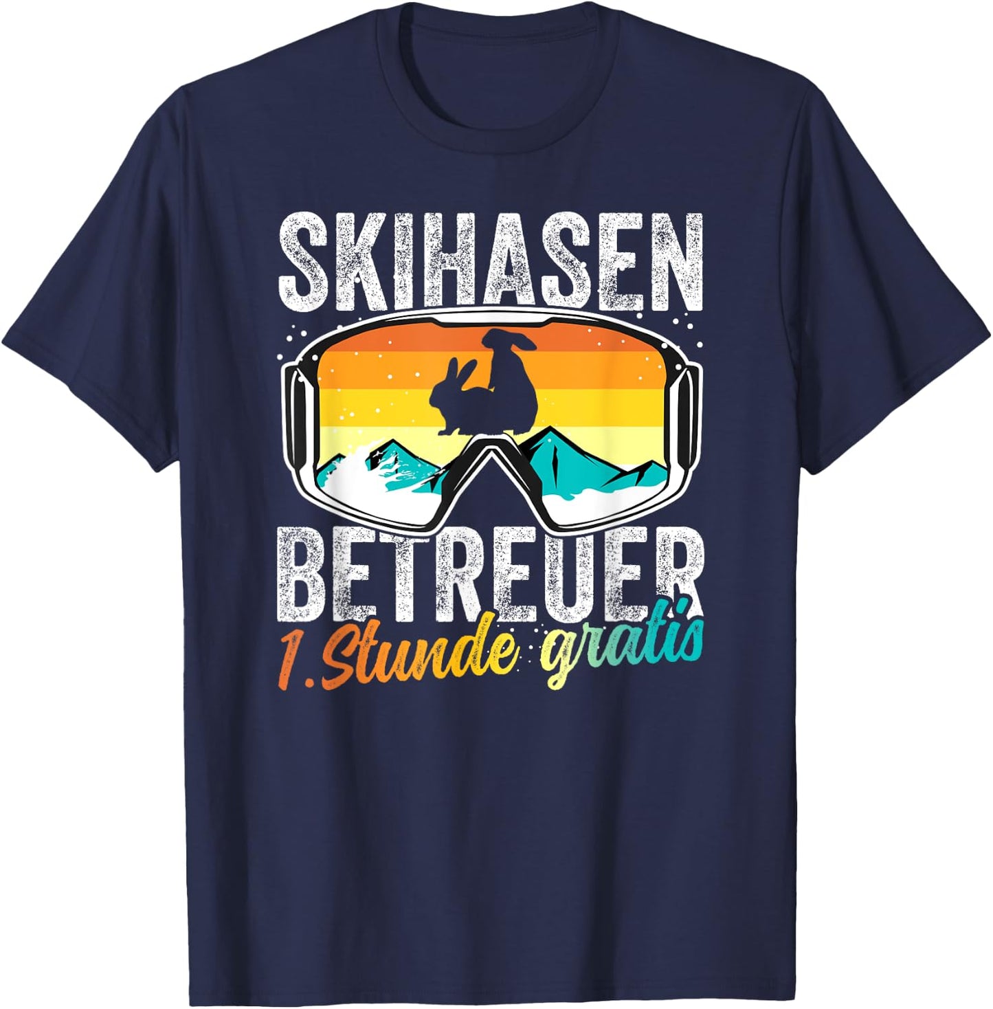 Ski Bunny Caregiver Ski Holiday Ski Instructor Apres Ski Party , black T-Shirt - T-Shirt | Navy