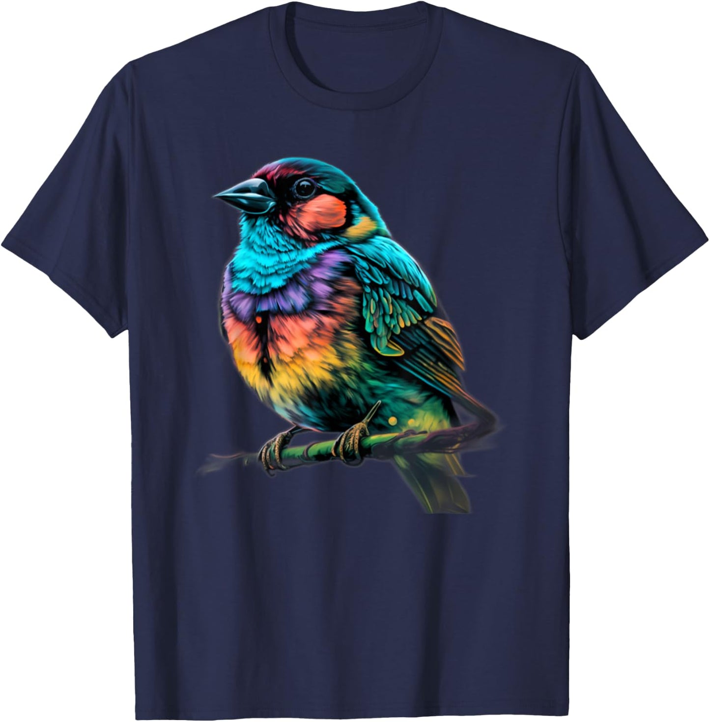 Cute Garden Hummingbird Gifts Colorful Finch T-Shirt - T-Shirt | Navy