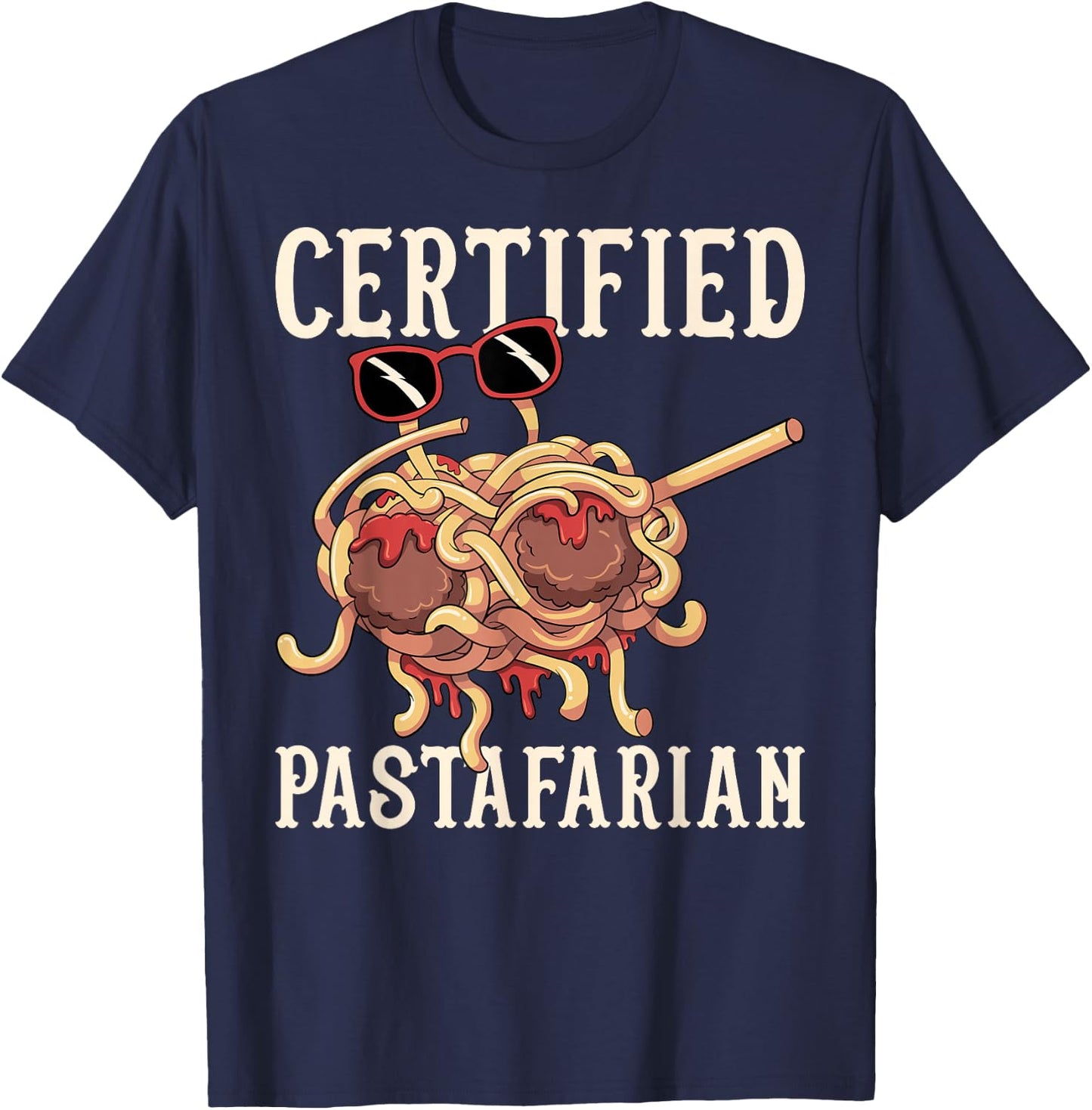 Dabbing Flying Spaghetti Monster zertifizierter Pastafari T-Shirt - T-Shirt | Navy