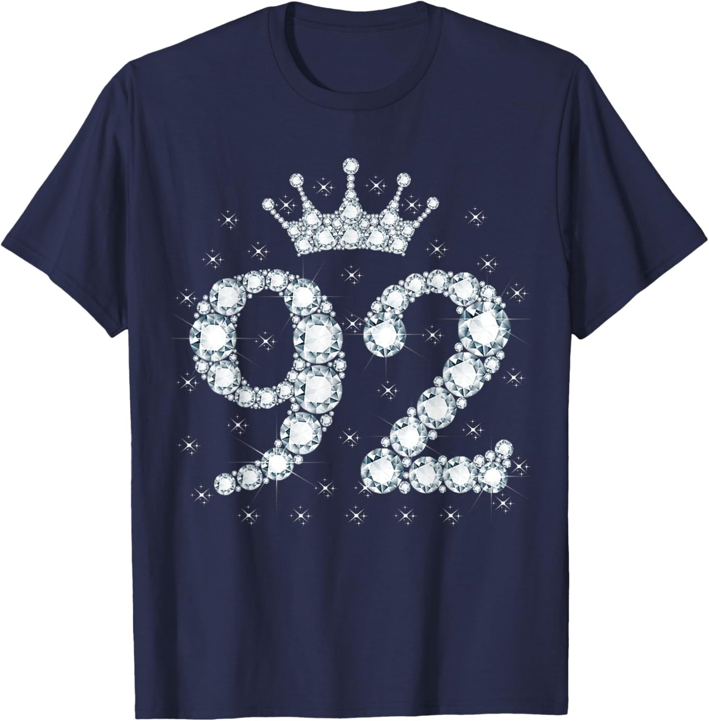 92 Crown 92 Years Old Happy 92nd Birthday Girl Women T-Shirt - T-Shirt | Navy