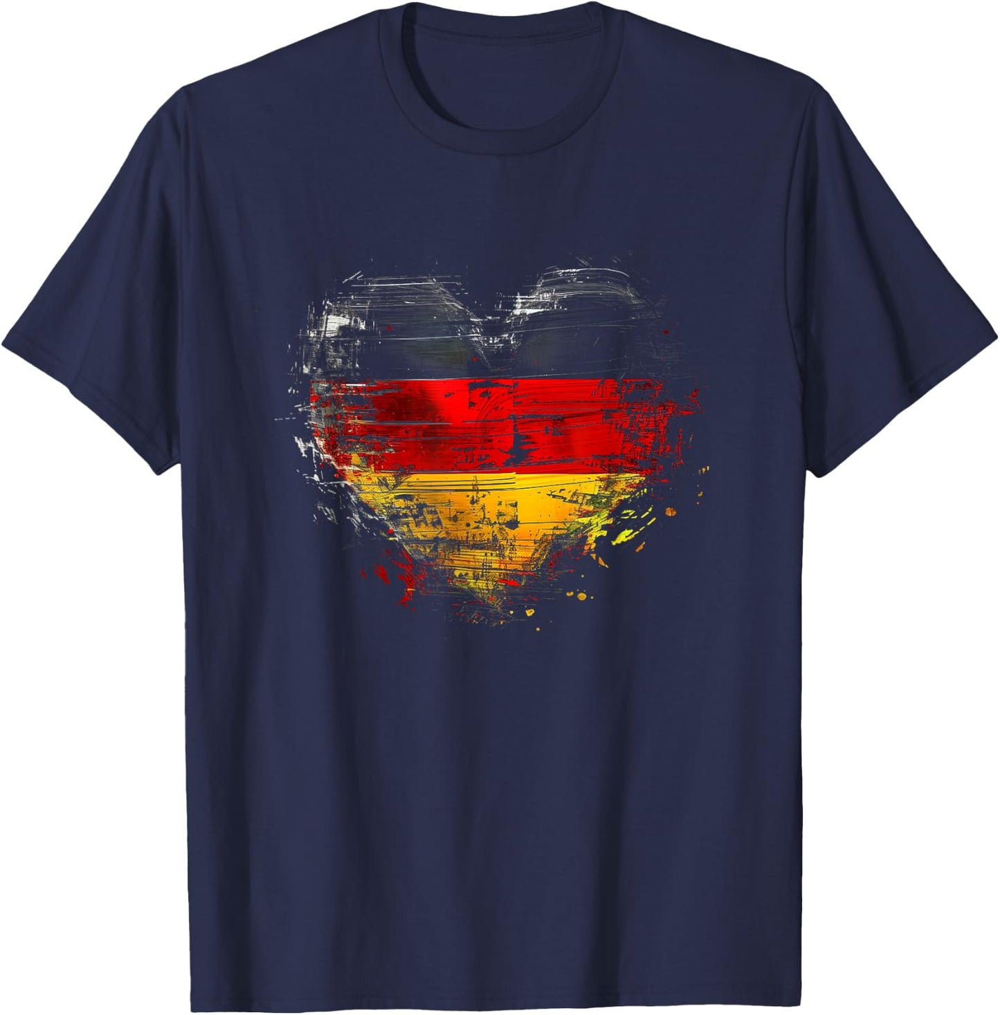 Deutschland Deutsche Flagge Herz T-Shirt - T-Shirt | Navy