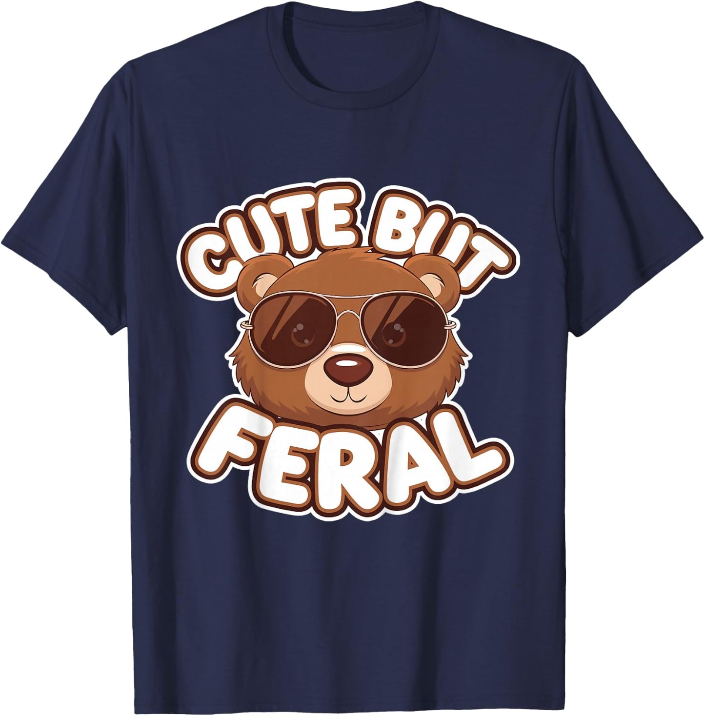Cute Brown Bear Kids T-Shirt - T-Shirt | Navy