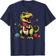 Cute Crochet Yarn Dinosaur T Rex Knitting Crochet T-Shirt - T-Shirt | Navy