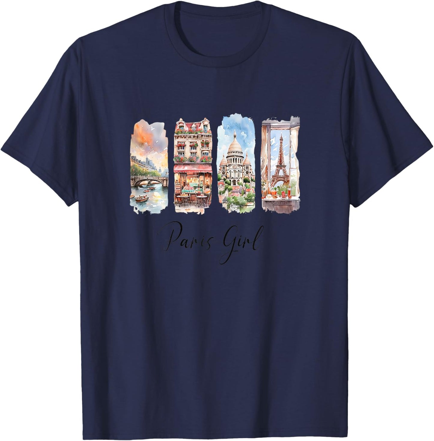 Macaroons, Eiffel Tower and France - Vacances Paris T-Shirt - T-Shirt | Navy
